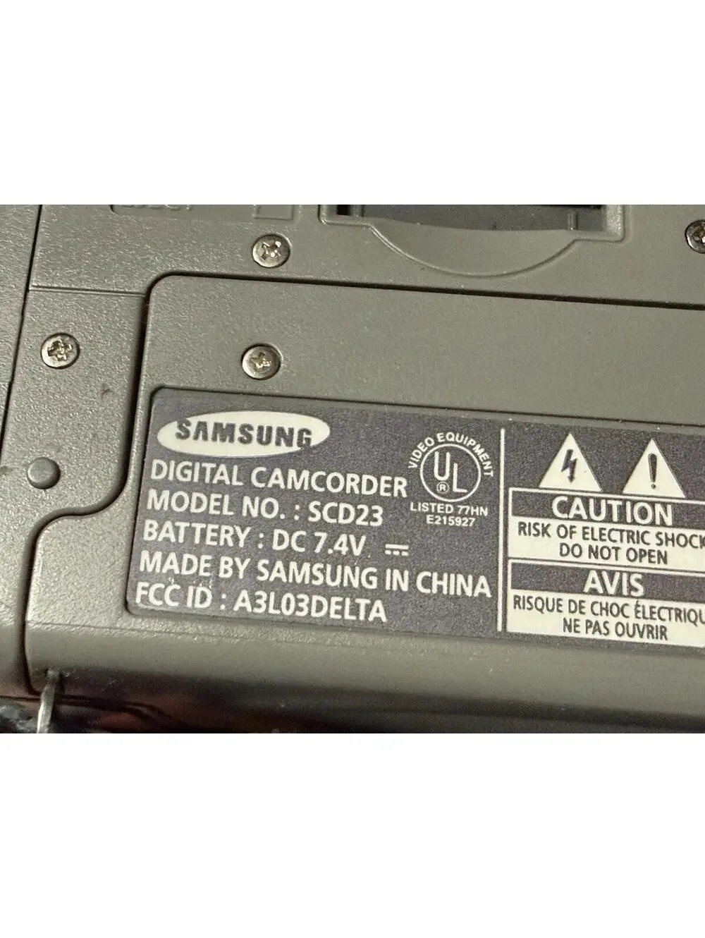 Samsung Camcorder Mini DV SCD23 800X Untested No Power Cord